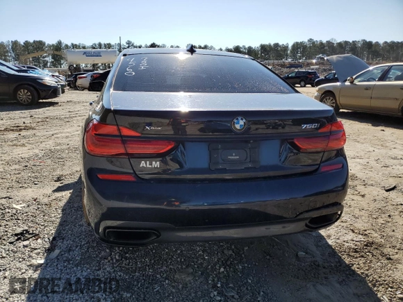 2019 BMW 7 Series 750i with VIN WBA7F0C53KGM24560, listed as a Copart auction lot 37540533 with 0 mi miles. Bid and sale history available at carsss.com. Image 6.