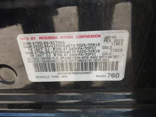 2016 Mitsubishi Outlander SE with VIN JA4AD3A36GZ028937, listed as a IAAI auction lot 42398031 with 94,559 mi miles and . Bid and sale history available at DreamBid. Image 9.