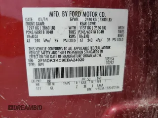 2014 Ford Edge Limited with VIN 2FMDK3KC9EBA24920, listed as a Copart auction lot 51482385 with 130,999 mi miles and Salvage Title. Bid and sale history available at carsss.com. Image 16.