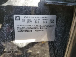 2015 Buick Regal z VIN 2G4GV5EK9F9256400, wystawiony jako Copart lot #48145195 z przebiegiem 108 352 mil mil oraz Szkoda całkowita • Salvage title. Historia ofert i sprzedaży dostępna na DreamBid. Obrazek 13.