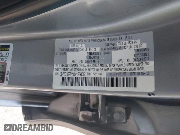 2016 Scion iA z VIN 3MYDLBZV4GY133476, wystawiony jako IAAI lot #42115431 z przebiegiem 112 087 mil mil oraz . Historia ofert i sprzedaży dostępna na DreamBid. Obrazek 9.