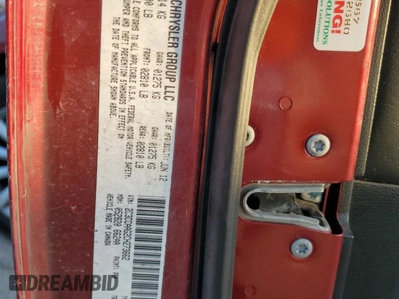 2012 Chrysler 300 with VIN 2C3CCAAG2CH273662, listed as a Copart auction lot 47493985 with 160,255 mi miles and Salvage Title. Bid and sale history available at carsss.com. Image 12.
