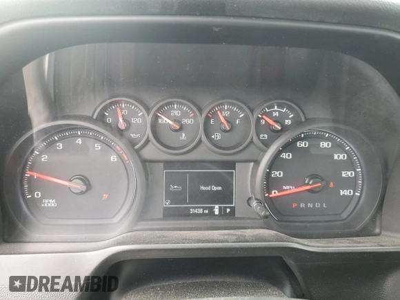 2020 Chevrolet Silverado 1500 Work Truck with VIN 3GCNWAEH5LG318446, listed as a Copart auction lot 50405145 with 31,438 mi miles and Salvage Title. Bid and sale history available at DreamBid. Image 9.