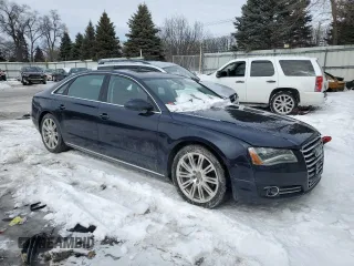 2014 Audi A8 3.0T with VIN WAURGAFD9EN002114, listed as a Copart auction lot 45370105 with 93,753 mi miles and Salvage title. Bid and sale history available at DreamBid. Image 4.