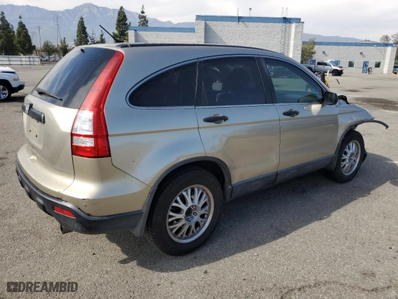 2007 Honda CR-V LX with VIN JHLRE383X7C016386, listed as a Copart auction lot 52617335 with 195,655 mi miles and Salvage Title. Bid and sale history available at carsss.com. Image 3.