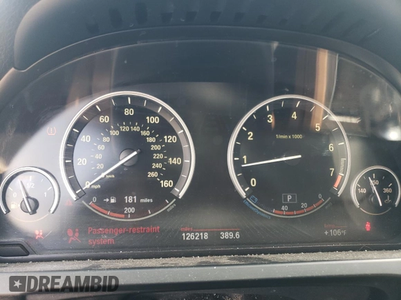 2013 BMW 7 Series 750i xDrive with VIN WBAYB6C54DD224102, listed as a Copart auction lot 60791495 with 126,218 mi miles and Clean title. Bid and sale history available at DreamBid. Image 9.