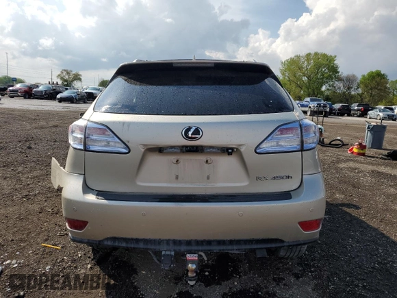 2011 Lexus RX 450h with VIN JTJBC1BA5B2420000, listed as a Copart auction lot 55564005 with Not provided miles and Salvage title. Bid and sale history available at DreamBid. Image 6.