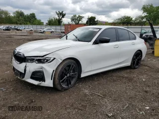 2021 BMW 3 Series 330i xDrive with VIN 3MW5R7J06M8C19749, listed as a Copart auction lot 57556195 with 62,682 mi miles and Salvage title. Bid and sale history available at DreamBid. Image 1.