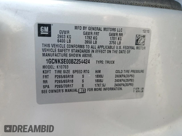 2011 Chevrolet Silverado 1500 LT with VIN 1GCNKSE00BZ254424, listed as a Copart auction lot 49680655 with 195,081 mi miles and Salvage Title. Bid and sale history available at DreamBid. Image 14.