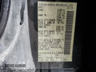 2014 Nissan Armada Platinum z VIN 5N1BA0NF8EN612889, wystawiony jako Copart lot #43404625 z przebiegiem 237 289 mil mil oraz Szkoda całkowita • Salvage title. Historia ofert i sprzedaży dostępna na DreamBid. Obrazek 13.