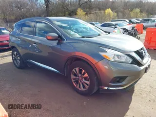 2016 Nissan Murano SV with VIN 5N1AZ2MH1GN103443, listed as a IAAI auction lot 40814477 with 97,016 mi miles and . Bid and sale history available at DreamBid. Image 1.