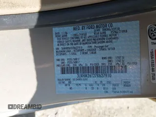 2007 Lincoln MKZ z VIN 3LNHM26T27R627910, wystawiony jako IAAI lot #42399022 z przebiegiem 245 768 mil mil oraz . Historia ofert i sprzedaży dostępna na DreamBid. Obrazek 9.