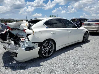 2015 Infiniti Q50 Sport with VIN JN1BV7AP4FM344160, listed as a Copart auction lot 61480985 with 99,666 mi miles and Salvage title. Bid and sale history available at DreamBid. Image 3.