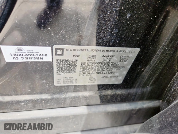 2020 GMC Terrain Denali z VIN 3GKALXEX8LL154350, wystawiony jako Copart lot #60859605 z przebiegiem 72 776 mil mil oraz Szkoda całkowita • Salvage title. Historia ofert i sprzedaży dostępna na DreamBid. Obrazek 13.