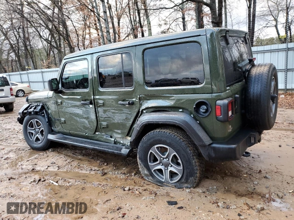 2022 Jeep Wrangler Unlimited Sport with VIN 1C4HJXDG2NW201368, listed as a Copart auction lot 87492374 with 50,375 mi miles and Salvage Title. Bid and sale history available at DreamBid. Image 2.