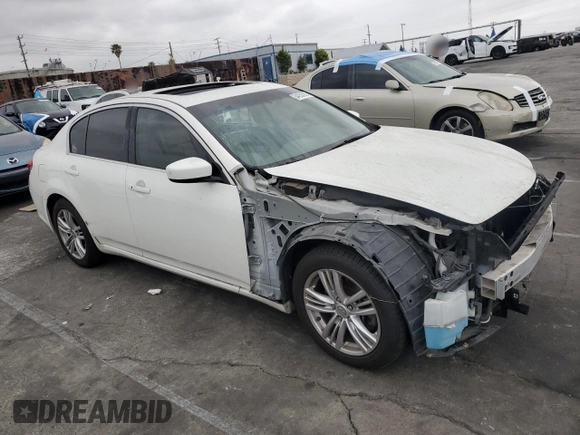 2012 Infiniti G25 Journey with VIN JN1DV6AP1CM701275, listed as a Copart auction lot 54253555 with 113,662 mi miles and Salvage title. Bid and sale history available at DreamBid. Image 4.