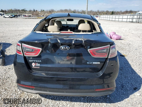 2014 Kia Optima EX with VIN KNAGN4AD3E5072990, listed as a Copart auction lot 50487245 with Not provided miles and Salvage title. Bid and sale history available at DreamBid. Image 6.