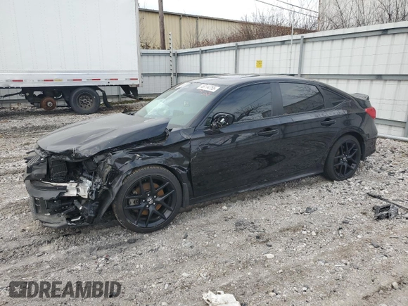 2022 Honda Civic Si with VIN 2HGFE1E55NH473130, listed as a Copart auction lot 46114755 with 34,367 mi miles and Salvage Title. Bid and sale history available at DreamBid. Image 1.