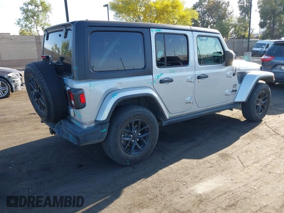 2023 Jeep Wrangler Willys with VIN 1C4HJXDG3PW577807, listed as a IAAI auction lot 42323674 with 28,808 mi miles and . Bid and sale history available at DreamBid. Image 4.
