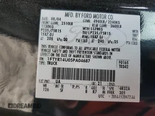 2005 Ford Ranger XL with VIN 1FTYR14U05PA04687, listed as a Copart auction lot 53953025 with 97,792 mi miles and Salvage title. Bid and sale history available at DreamBid. Image 12.