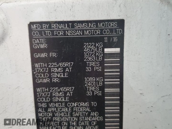 2017 Nissan Rogue SV with VIN KNMAT2MV3HP515879, listed as a Copart auction lot 61429454 with Not provided miles and Salvage title. Bid and sale history available at DreamBid. Image 13.