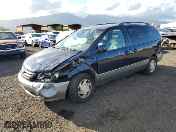 2001 Toyota Sienna LE with VIN 4T3ZF13C91U355926, listed as a Copart auction lot 88992805 with 130,397 mi miles and Salvage title. Bid and sale history available at DreamBid. Image 1.