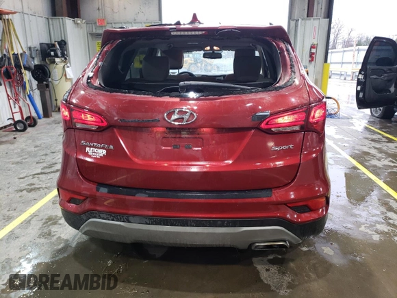 2018 Hyundai Santa Fe 2.4L with VIN 5XYZU3LB4JG505948, listed as a Copart auction lot 51643225 with 105,414 mi miles and Salvage title. Bid and sale history available at DreamBid. Image 6.