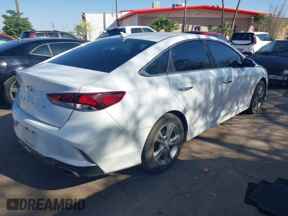2018 Hyundai Sonata SEL with VIN 5NPE34AF5JH597271, listed as a IAAI auction lot 42001502 with 59,533 mi miles and . Bid and sale history available at DreamBid. Image 4.