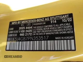 2023 Mercedes-Benz CLA 250 z VIN W1K5J4GB7PN353517, wystawiony jako IAAI lot #42117205 z przebiegiem Nie podano mil oraz . Historia ofert i sprzedaży dostępna na DreamBid. Obrazek 9.