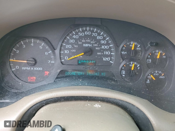 2004 Chevrolet TrailBlazer EXT LT with VIN 1GNET16PX46135181, listed as a Copart auction lot 47438135 with 183,343 mi miles and Salvage Title. Bid and sale history available at carsss.com. Image 9.