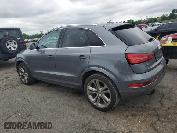 2016 Audi Q3 Premium Plus with VIN WA1EFCFS9GR018463, listed as a Copart auction lot 58431465 with 80,805 mi miles and Salvage title. Bid and sale history available at DreamBid. Image 2.