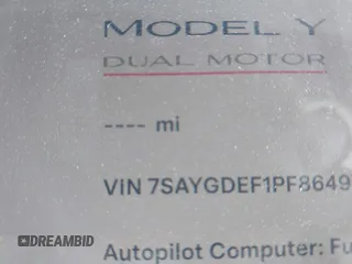 2023 Tesla Model Y Performance with VIN 7SAYGDEF1PF864976, listed as a IAAI auction lot 41667676 with Not Provided miles and . Bid and sale history available at DreamBid. Image 14.