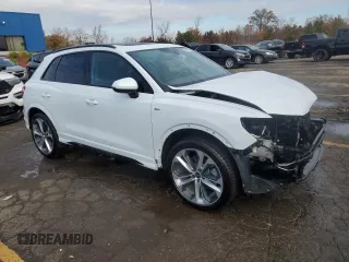 2022 Audi Q3 S line Premium Plus with VIN WA1EECF31N1058219, listed as a Copart auction lot 77456494 with 38,874 mi miles and Salvage Title. Bid and sale history available at carsss.com. Image 4.