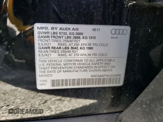 2018 Audi SQ5 Premium Plus with VIN WA1A4AFY5J2023480, listed as a Copart auction lot 41919794 with 100,918 mi miles and . Bid and sale history available at DreamBid. Image 16.