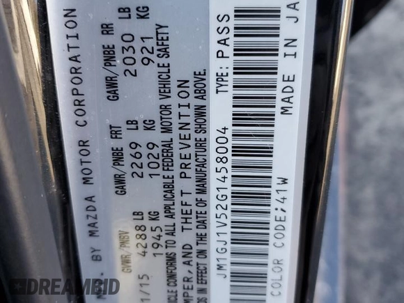2016 Mazda Mazda6 i Touring with VIN JM1GJ1V52G1458004, listed as a Copart auction lot 44404125 with 132,274 mi miles and Salvage Title. Bid and sale history available at carsss.com. Image 12.