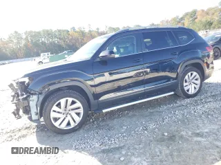 2021 Volkswagen Atlas SEL with VIN 1V2ER2CA5MC515221, listed as a Copart auction lot 80938294 with 68,889 mi miles and Salvage title. Bid and sale history available at DreamBid. Image 1.