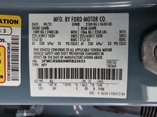 2021 Ford Bronco Sport Big Bend with VIN 3FMCR9B69MRB20633, listed as a Copart auction lot 48699295 with 46,724 mi miles and Salvage Title. Bid and sale history available at carsss.com. Image 15.