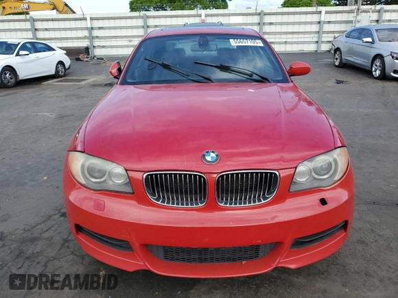 2009 BMW 1 Series 135i with VIN WBAUC73559VK95229, listed as a Copart auction lot 55657105 with 130,207 mi miles and Clean Title. Bid and sale history available at carsss.com. Image 5.