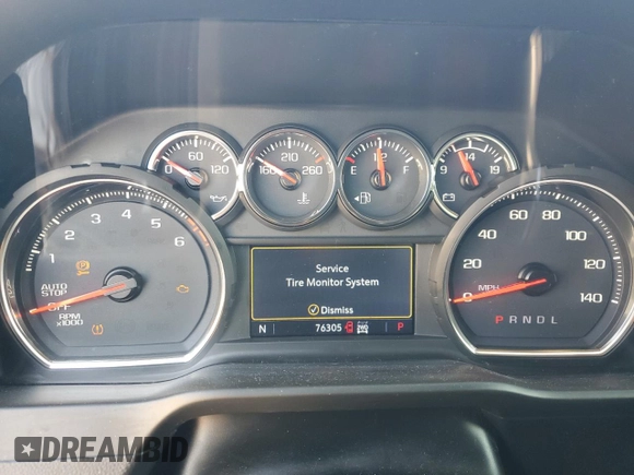 2020 Chevrolet Silverado 1500 LTZ with VIN 1GCUYGEL6LZ104384, listed as a Copart auction lot 74450304 with 76,305 mi miles and Salvage Title. Bid and sale history available at DreamBid. Image 9.