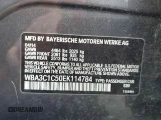 2014 BMW 3 Series 328i with VIN WBA3C1C50EK114784, listed as a Copart auction lot 49279505 with 128,652 mi miles and Salvage Title. Bid and sale history available at carsss.com. Image 13.