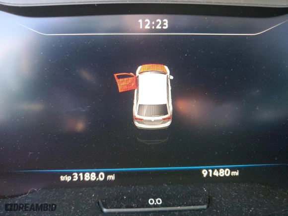 2018 Volkswagen Tiguan SEL Premium with VIN 3VV5B7AX0JM004196, listed as a Copart auction lot 80034894 with 91,480 mi miles and Salvage Title. Bid and sale history available at carsss.com. Image 9.