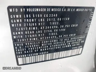 2024 Volkswagen Tiguan S with VIN 3VVRB7AX3RM146054, listed as a IAAI auction lot 41070662 with 4,756 mi miles. Bid and sale history available at carsss.com. Image 9.