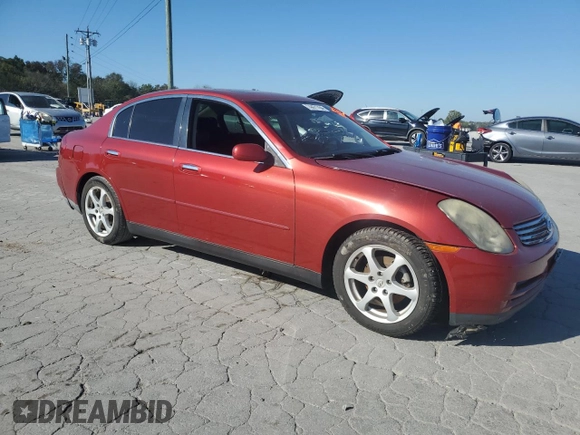 2003 Infiniti G35 w/Leather with VIN JNKCV51E83M017727, listed as a Copart auction lot 74471764 with 91,655 mi miles and Salvage Title. Bid and sale history available at DreamBid. Image 4.