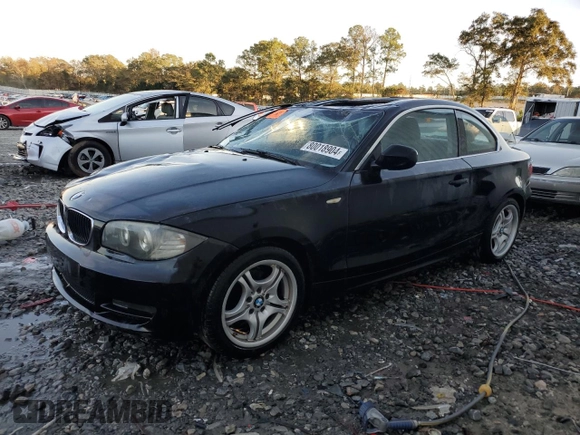 2010 BMW 1 Series 128i with VIN WBAUP9C5XAVL89207, listed as a Copart auction lot 80018904 with 124,842 mi miles and Salvage Title. Bid and sale history available at DreamBid. Image 1.