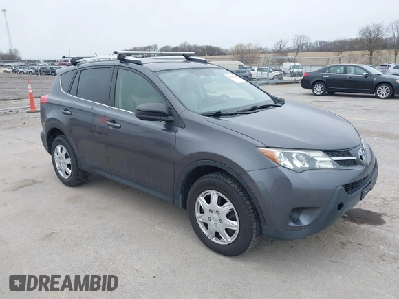 2015 Toyota RAV4 LE with VIN JTMBFREV2FJ049199, listed as a IAAI auction lot 41937465 with 131,547 mi miles. Bid and sale history available at carsss.com. Image 1.