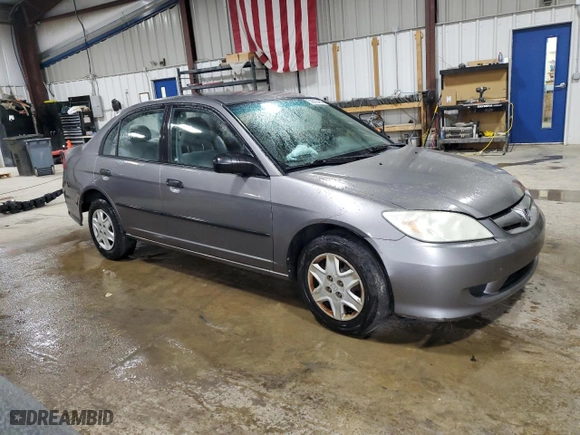 2005 Honda Civic Sdn VP with VIN 1HGES16395L017538, listed as a Copart auction lot 52503465 with 89,105 mi miles and Salvage Title. Bid and sale history available at carsss.com. Image 4.