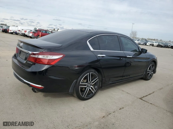2017 Honda Accord Sedan Sport with VIN 1HGCR2F50HA238701, listed as a Copart auction lot 46475255 with 205,626 mi miles and Salvage Title. Bid and sale history available at carsss.com. Image 3.