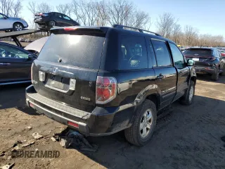 2007 Honda Pilot EX with VIN 2HKYF18437H531057, listed as a Copart auction lot 47228535 with 254,195 mi miles and Salvage Title. Bid and sale history available at DreamBid. Image 3.
