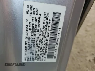 2014 Honda Odyssey Touring with VIN 5FNRL5H93EB034263, listed as a Copart auction lot 57254485 with 150,084 mi miles and Salvage title. Bid and sale history available at DreamBid. Image 13.