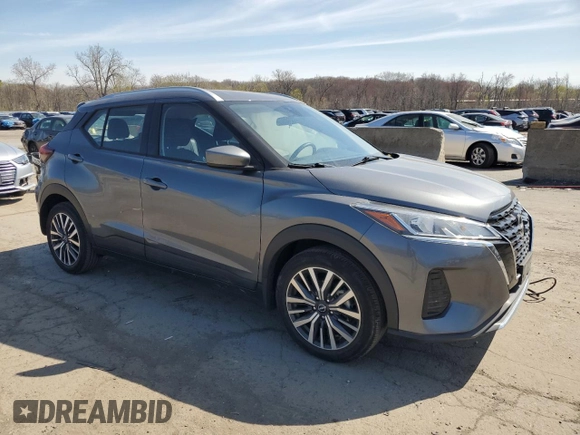2022 Nissan Kicks SV with VIN 3N1CP5CV2NL485672, listed as a Copart auction lot 53730555 with 30,347 mi miles and Salvage Title. Bid and sale history available at DreamBid. Image 4.